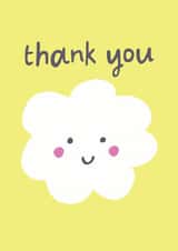 Cute fluffy cloud thank you card created by Lisa Greener