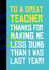 teacher thanks Thank You Card 9587 created by Fantastical Cards