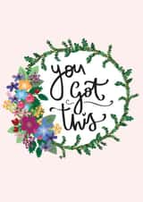 floral happy Good Luck Card 7326 created by EVELYNWHITEDESIGN