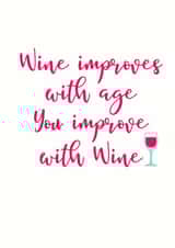 wine improves Birthday Card 11058 created by Sarah Hurley