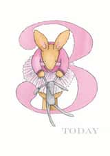 3 Today - Little Girl Bunny Age Card created by Helen Morgan Illustration