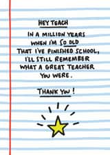 Hey Teach Thank You Teacher Card created by Angela Chick