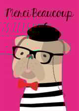 Merci Beaucoup Thank You Card 9165 created by The Grumpy Pug