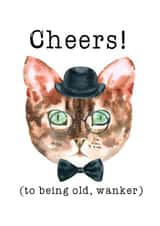 cat wanker Birthday Card 33064 created by Emma M. Ezzie