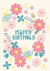 Happy Birthday Card With Flowers created by Alice Potter