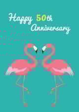 flamingo 50 Anniversary Card 4228 created by Ilka Dickens