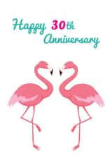 30th flamingo Anniversary Card 4230 created by Ilka Dickens
