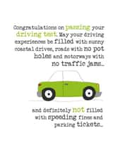 Congratulations on passing your driving test created by Dandelion Stationery