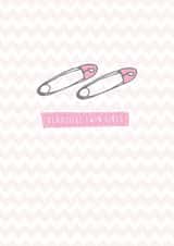 twins girls New Baby Card 11320 created by ERPdesign