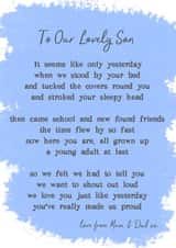 A letter to our lovely son card created by Giddy Kipper