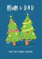 Jolly - Christmas Trees - Dancing Trees - Pun - Cute - Treemendous - Tremendous - Mum and Dad - Parents - Christmas Cards created by Charly Clements