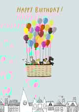 dog balloons Birthday Card 25080 created by Just like Sophie