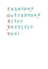 Classic Birthday Card - 40th - Typography created by Monty and Tom