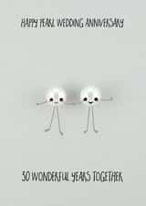 Cute Pearl Wedding Anniversary Card - 30 Years -  Happy Pearl Wedding Anniversary - 30 Wonderful Years Together created by Yippea