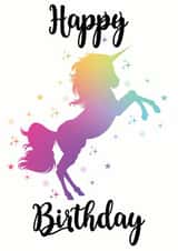 unicorn rainbow Birthday Card 31421 created by CREASHAN