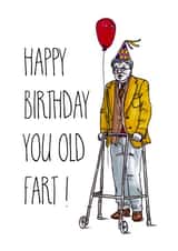 Old fart's birthday card created by Adam Regester