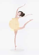 Elegant Pregnancy Ballet-Themed Greeting Card created by Mie Frey Damgaard