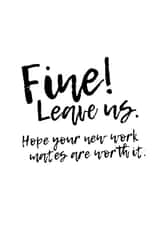 fine leave Leaving Card 11663 created by Luke Peek