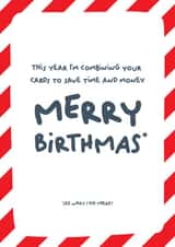 Merry Birthmas joint birthday and Christmas card created by PaperJam Print Co.