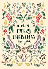 Cute Christmas Card for Loved Ones - Hygge themed - Favourite Festive Things created by Oops a doodle