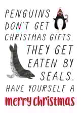 funny penguin Christmas Card 7581 created by Chelsey Adams
