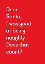Good at being naughty funny Christmas card created by Twin Pines Creative