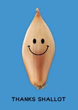 Funny Pun Thank You Card - Shallot - Thanks Shallot created by Jon Hall Design
