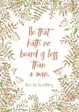 floral beard Humour Card 5460 created by Bookishly