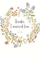 Jane Eyre themed wedding card - Reader, I married him. created by Bookishly
