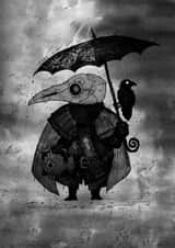 crow blackandwhite Card 26126 created by D J R Bennett