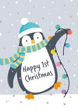 Penguin Happy 1st Christmas Card created by Macie Dot Doodles