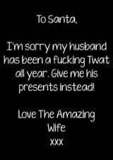 husband funny Christmas Card 30450 created by Filthy Sentiments