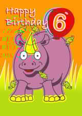 Happy six Birthday Card 12108 created by Michael Walsh