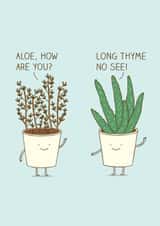 Hello! Plants greeting card created by Milkyprint