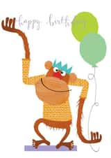 birthday card, happy birthday, monkey, cute and funny created by Kali Stileman