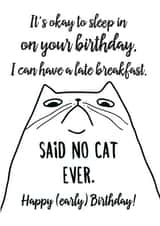 funny early Birthday Card 9791 created by Miümi Cat