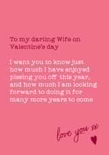 Funny valentines day card for your darling wife created by Silly Prints