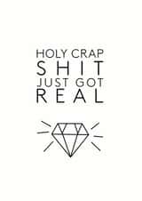 Rude wedding card - Sh*t got real created by Little Print Paper Co