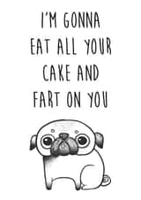 PUG FART Birthday Card 12407 created by LOVE PAPER RAINBOW