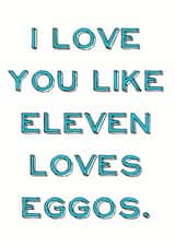 Eggos Stranger Things Valentine's Day Card created by Sweetlove Press