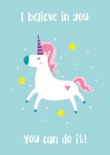 Inspirational Unicorn Card – Believe in Yourself Encouragement Card created by Ink & Ocean