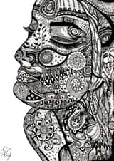 lady face Card 35153 created by Rebecca Sørensen