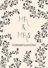 Classic Mr & Mrs Wedding Card - Congratulations created by Kamiya Chirodian