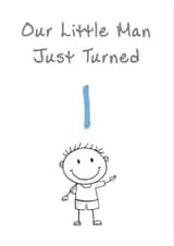 Cute Birthday Card - Little Man - 1st created by @MisterDave