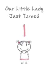 Cute Birthday Card - Little Lady - 1st created by @MisterDave