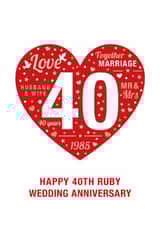 Ruby Anniversary Card 2025 - 40 years created by Cookie Design