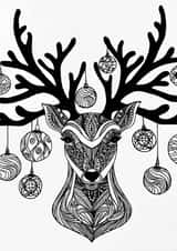 deer blackandwhite Christmas Card 12538 created by Sophie Elizabeth