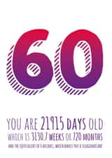 60 special Birthday Card 3418 created by Ivorymint cards