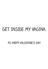 Rude Valentines Day Card - Get Inside My Vagina created by Offhand Cards