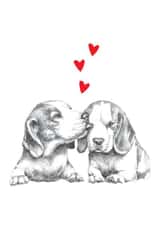 Cute Puppy Love Anniversary Card / Valentines Day Card created by Dotty Dog Art